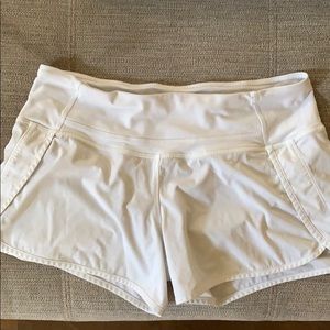 White Lululemon shorts